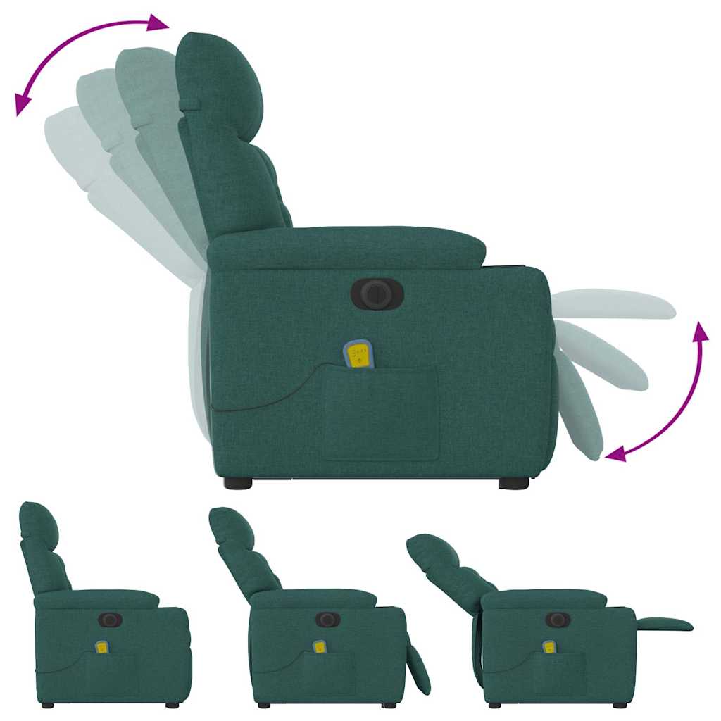 Sta-op-massagestoel elektrisch verstelbaar stof donkergroen is nu te koop bij PeponiXL, paradijselijk wonen!