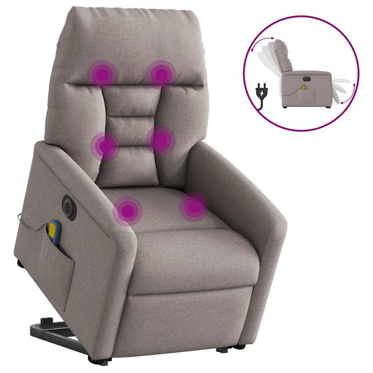 Sta-op-massagestoel elektrisch verstelbaar stof taupe is nu te koop bij PeponiXL, paradijselijk wonen!