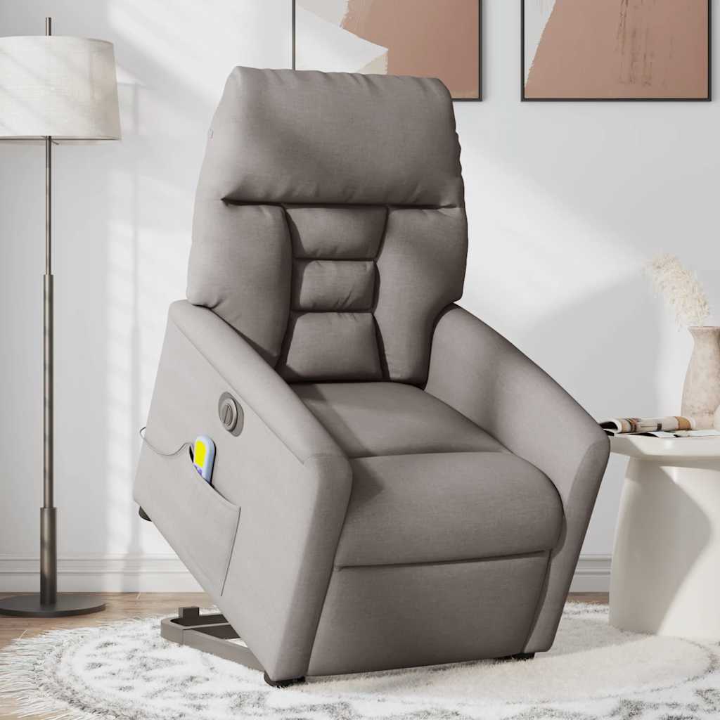 Sta-op-massagestoel elektrisch verstelbaar stof taupe is nu te koop bij PeponiXL, paradijselijk wonen!
