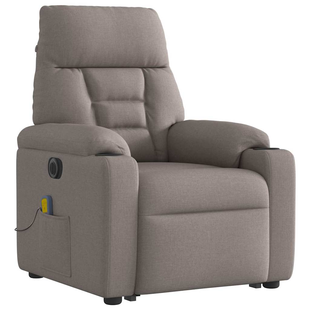 Sta-op-massagestoel elektrisch verstelbaar stof taupe is nu te koop bij PeponiXL, paradijselijk wonen!