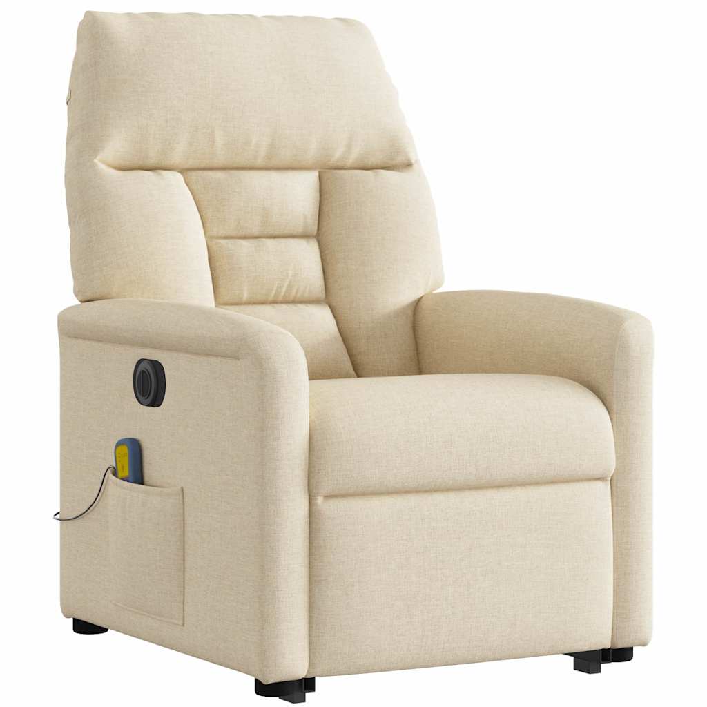 Sta-op-massagestoel elektrisch verstelbaar stof crèmekleurig is nu te koop bij PeponiXL, paradijselijk wonen!