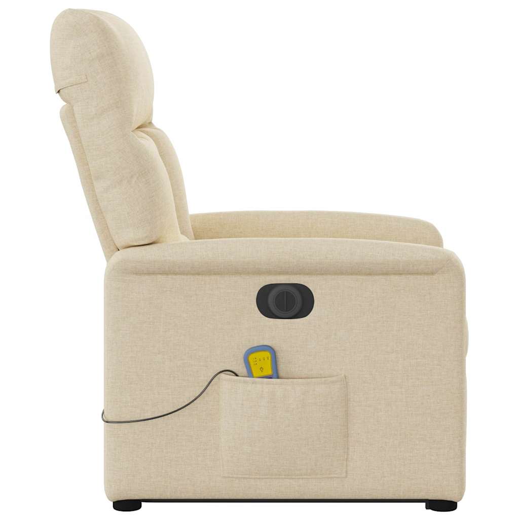 Sta-op-massagestoel elektrisch verstelbaar stof crèmekleurig is nu te koop bij PeponiXL, paradijselijk wonen!