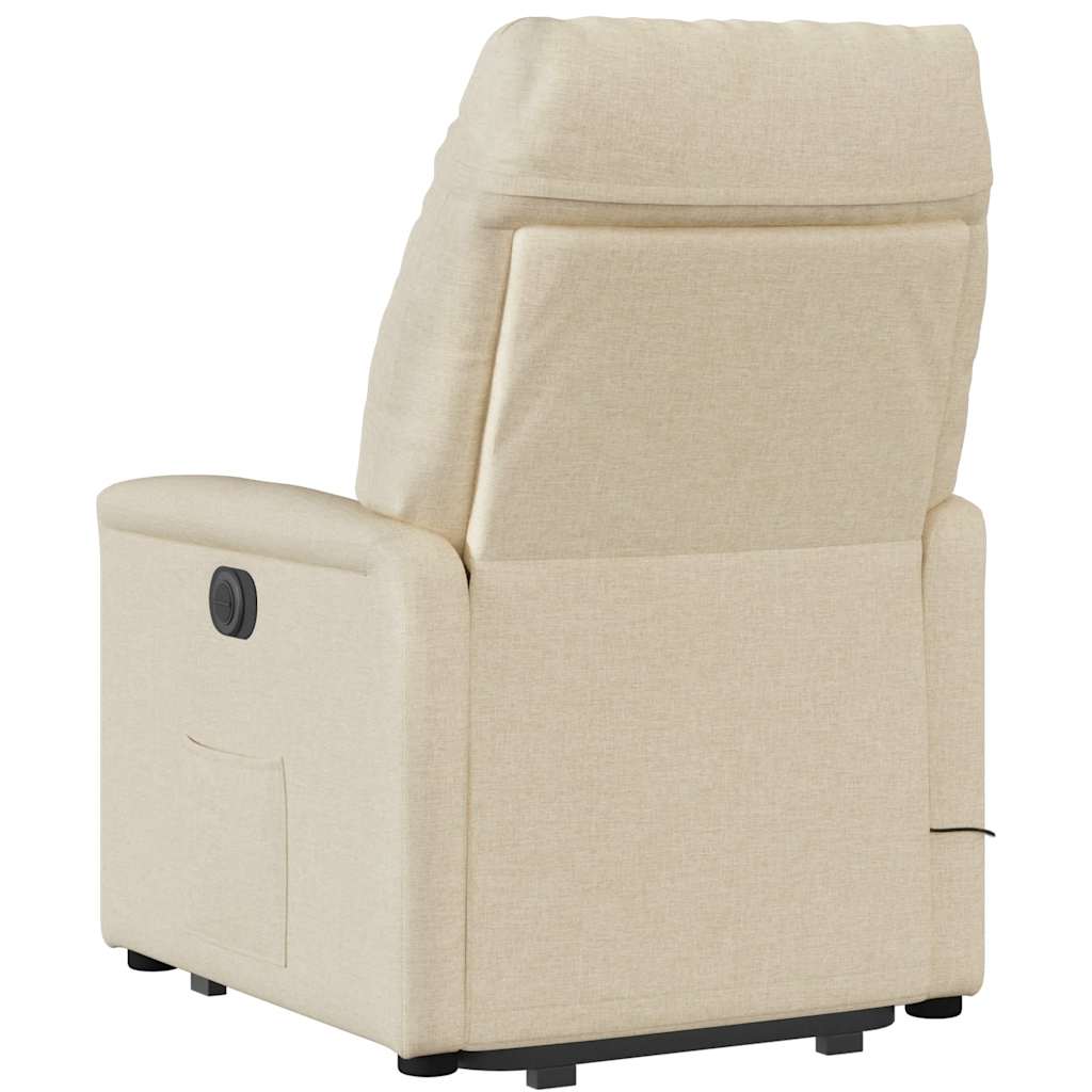Sta-op-massagestoel elektrisch verstelbaar stof crèmekleurig is nu te koop bij PeponiXL, paradijselijk wonen!