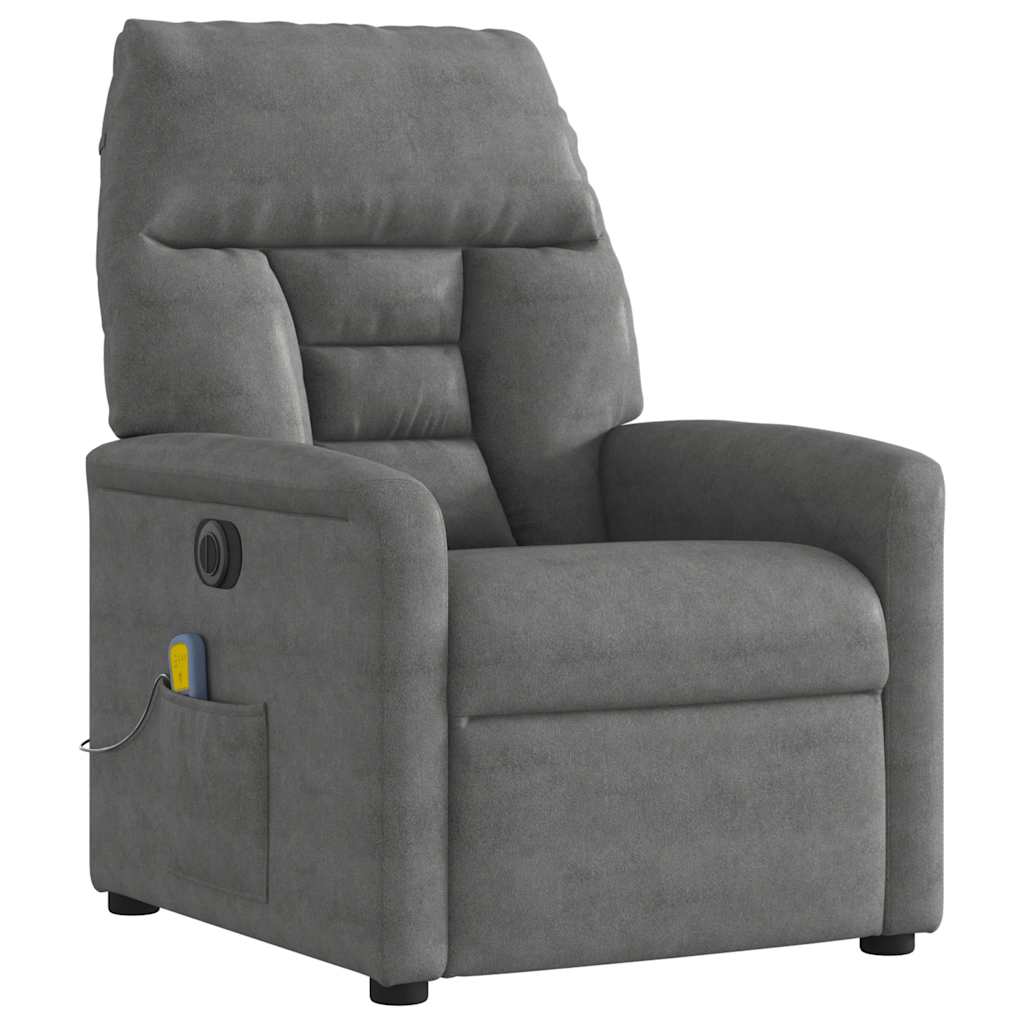 Massagestoel elektrisch verstelbaar microvezelstof donkergrijs is nu te koop bij PeponiXL, paradijselijk wonen!