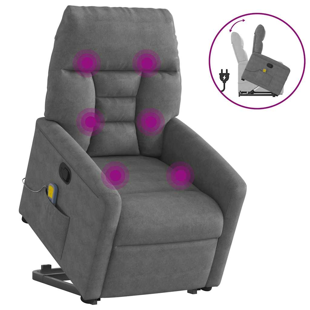 Sta-op-massagestoel verstelbaar microvezelstof donkergrijs is nu te koop bij PeponiXL, paradijselijk wonen!