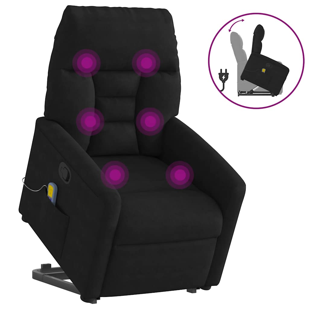 Sta-op-massagestoel verstelbaar microvezelstof zwart is nu te koop bij PeponiXL, paradijselijk wonen!