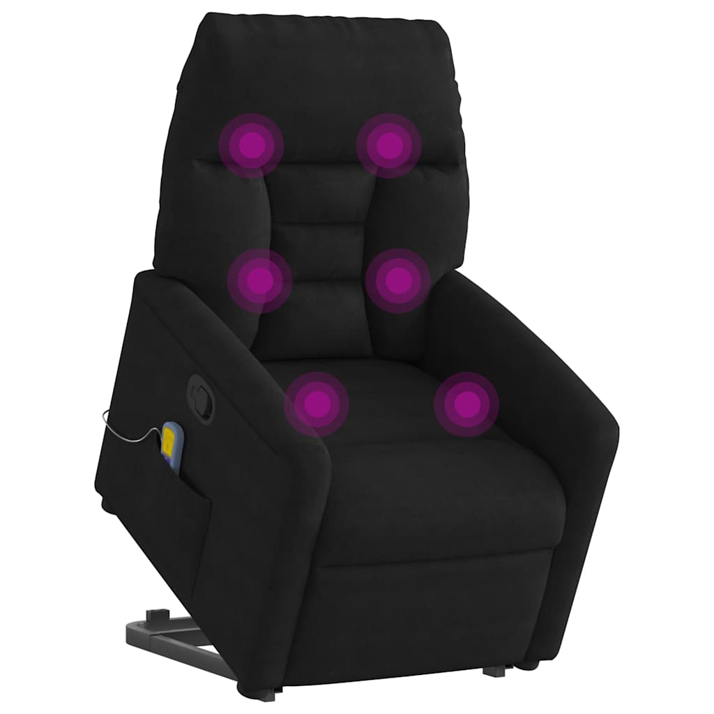 Sta-op-massagestoel verstelbaar microvezelstof zwart is nu te koop bij PeponiXL, paradijselijk wonen!