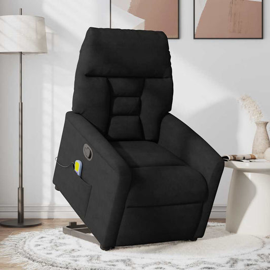 Sta-op-massagestoel verstelbaar microvezelstof zwart is nu te koop bij PeponiXL, paradijselijk wonen!