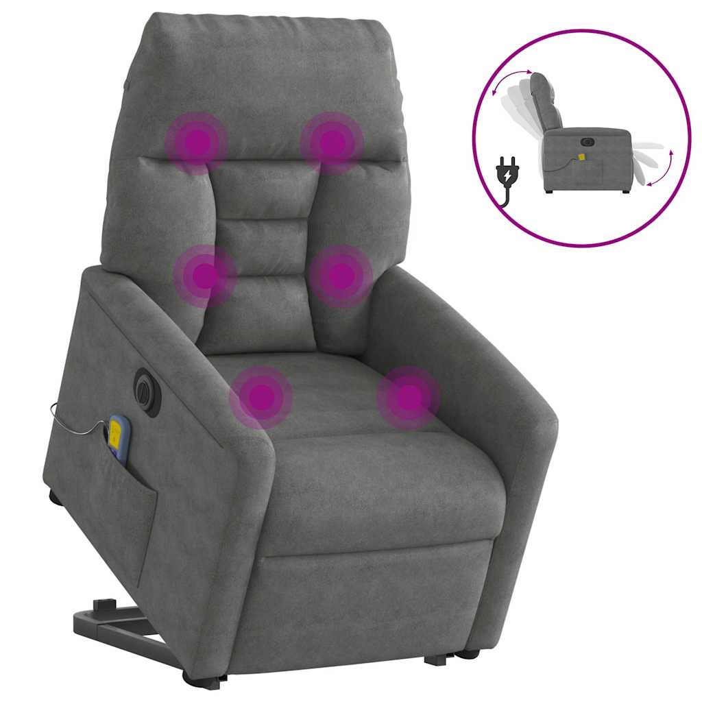 Sta-op-massagestoel elektrisch microvezelstof donkergrijs is nu te koop bij PeponiXL, paradijselijk wonen!