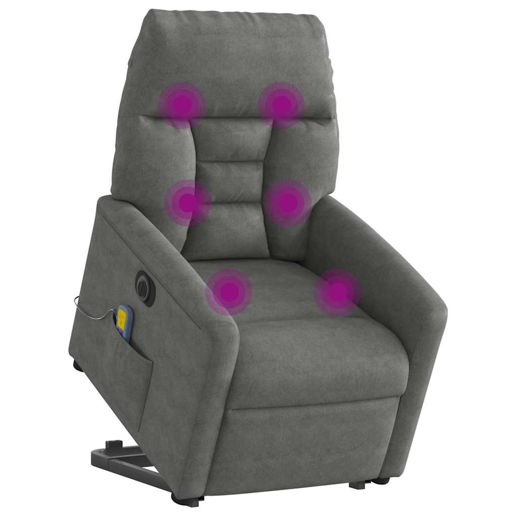 Sta-op-massagestoel elektrisch microvezelstof donkergrijs is nu te koop bij PeponiXL, paradijselijk wonen!