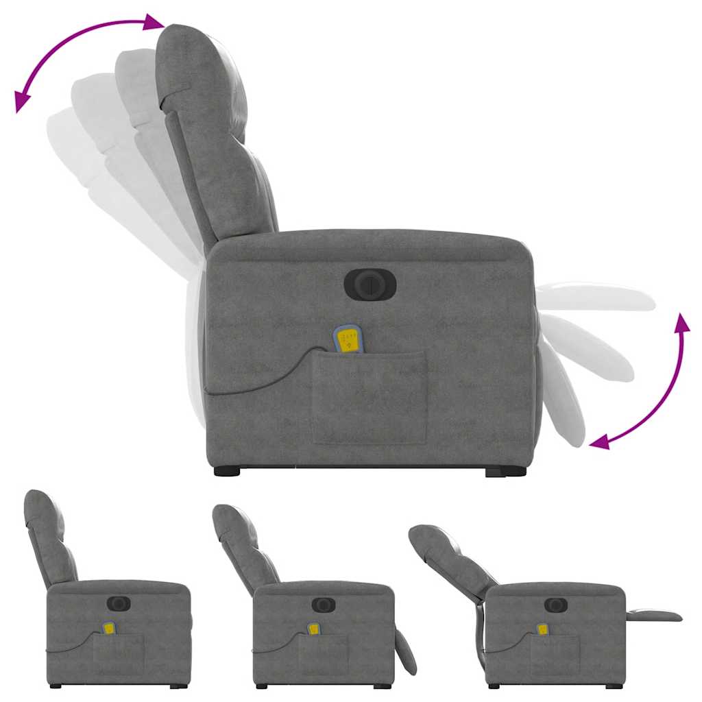 Sta-op-massagestoel elektrisch microvezelstof donkergrijs is nu te koop bij PeponiXL, paradijselijk wonen!