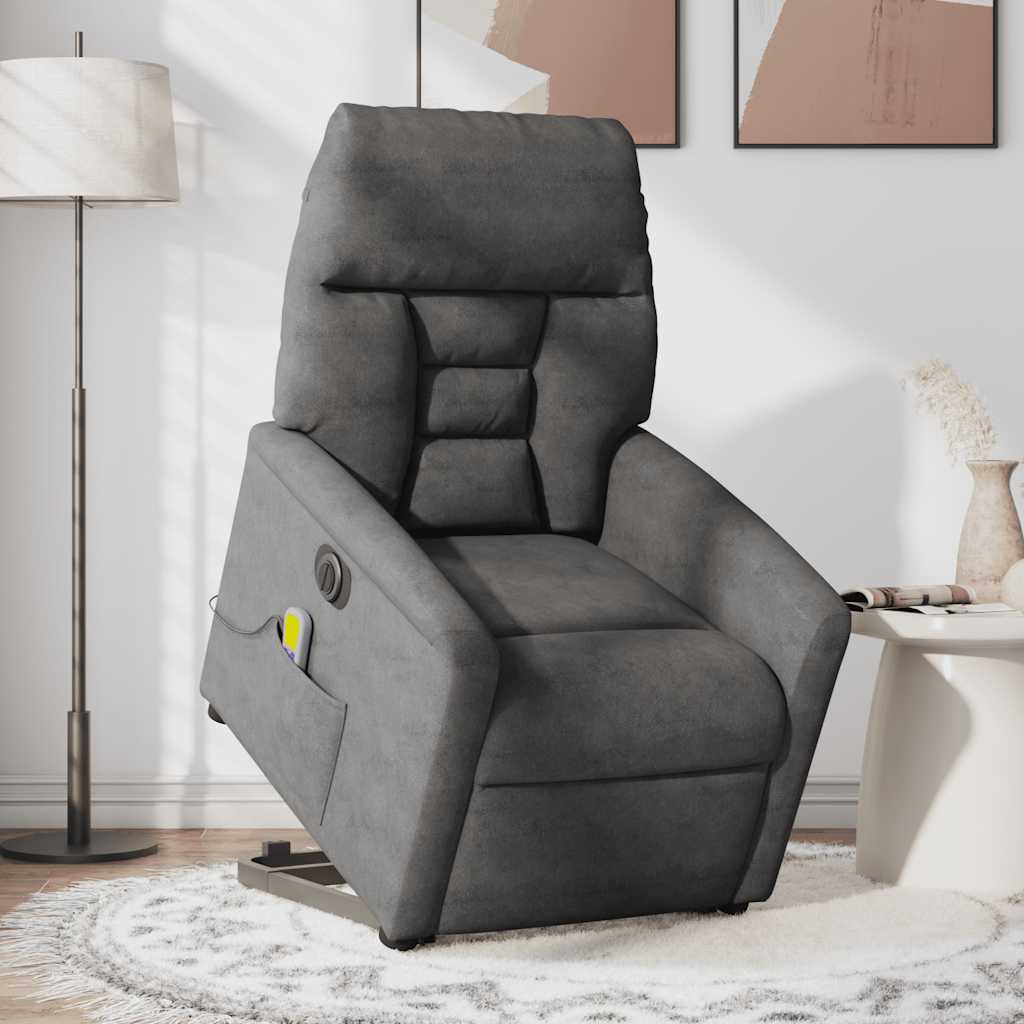 Sta-op-massagestoel elektrisch microvezelstof donkergrijs is nu te koop bij PeponiXL, paradijselijk wonen!