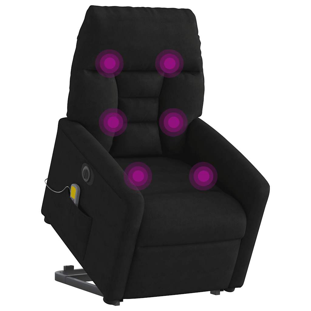 Sta-op-massagestoel elektrisch verstelbaar microvezelstof zwart is nu te koop bij PeponiXL, paradijselijk wonen!