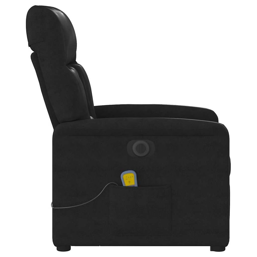 Sta-op-massagestoel elektrisch verstelbaar microvezelstof zwart is nu te koop bij PeponiXL, paradijselijk wonen!