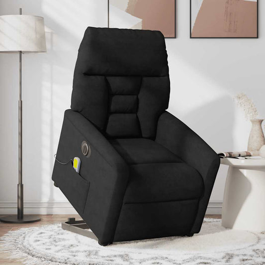Sta-op-massagestoel elektrisch verstelbaar microvezelstof zwart is nu te koop bij PeponiXL, paradijselijk wonen!