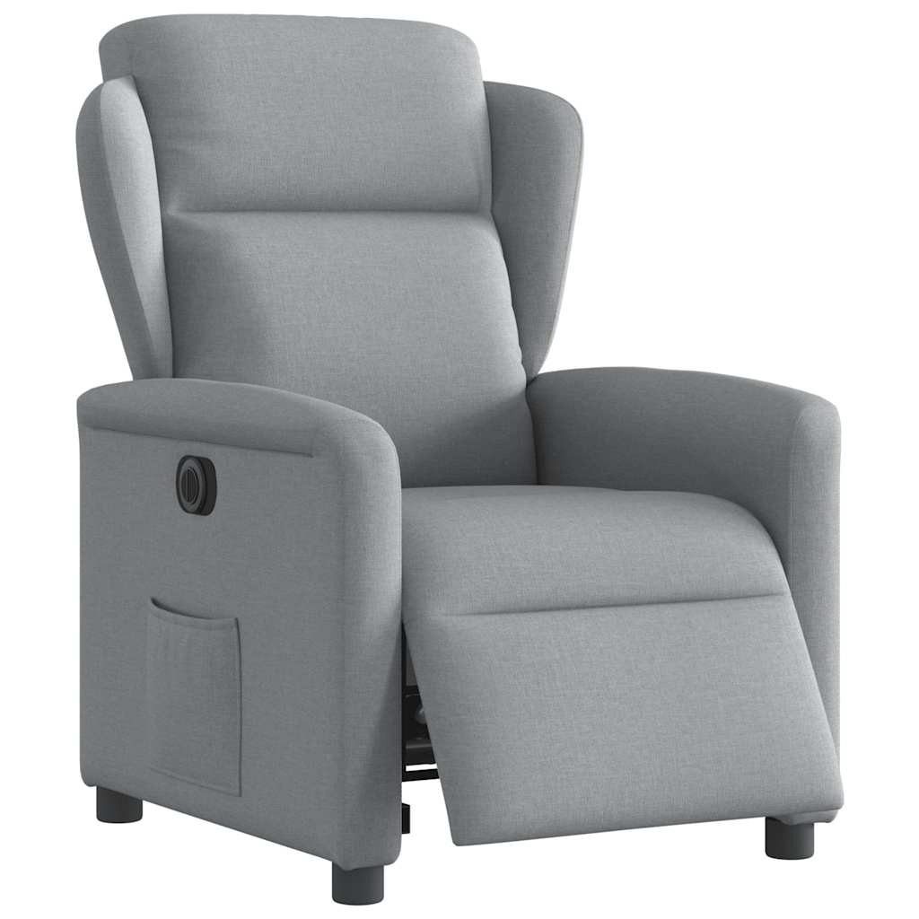 Fauteuil elektrisch verstelbaar stof lichtgrijs is nu te koop bij PeponiXL, paradijselijk wonen!