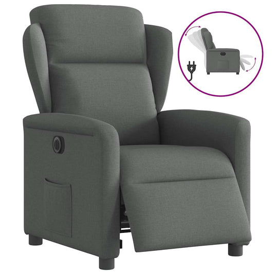 Fauteuil elektrisch verstelbaar stof donkergrijs is nu te koop bij PeponiXL, paradijselijk wonen!