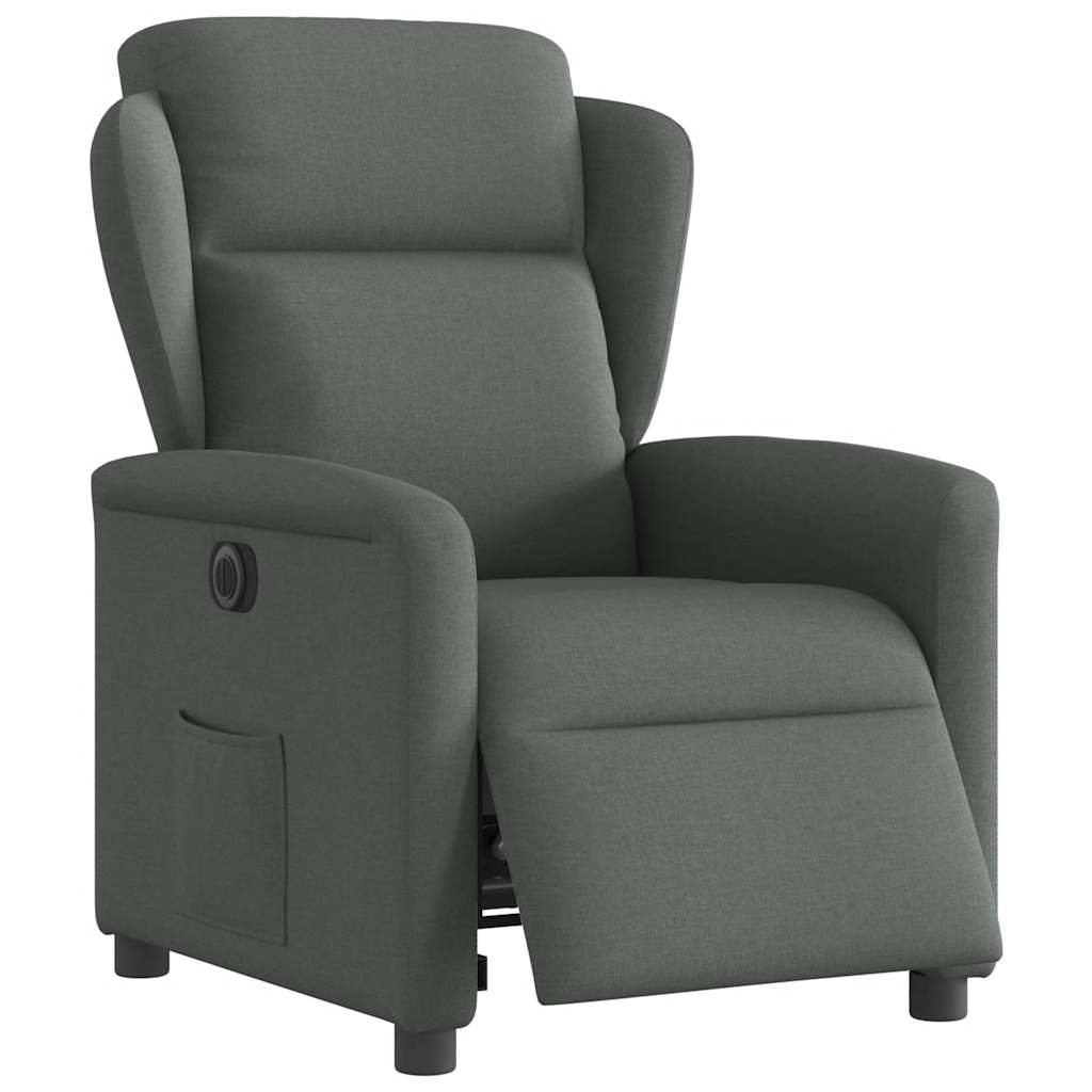 Fauteuil elektrisch verstelbaar stof donkergrijs is nu te koop bij PeponiXL, paradijselijk wonen!
