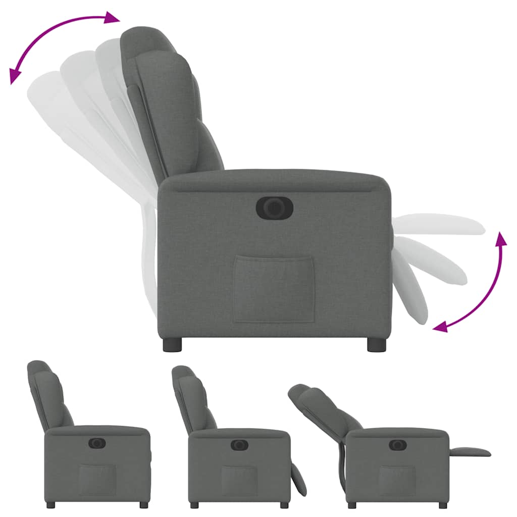 Fauteuil elektrisch verstelbaar stof donkergrijs is nu te koop bij PeponiXL, paradijselijk wonen!