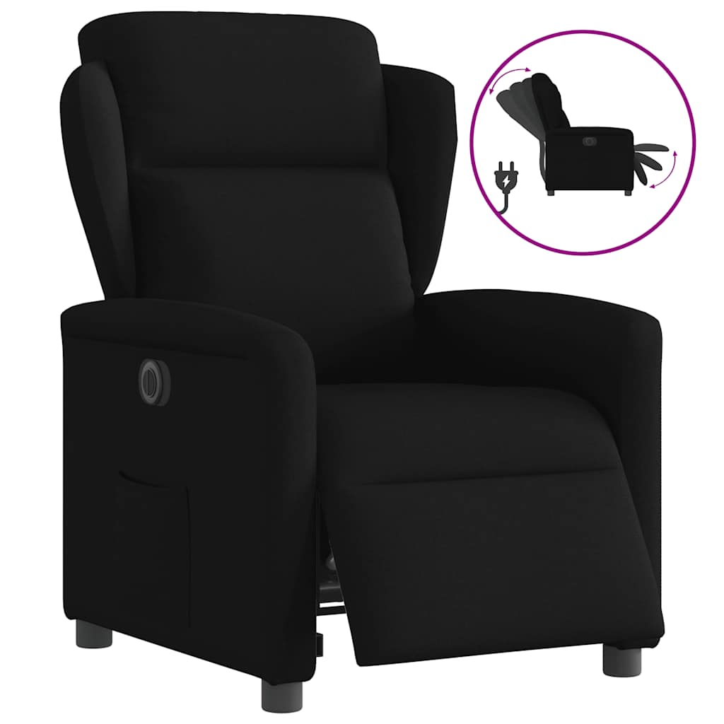 Fauteuil verstelbaar elektrisch stof zwart is nu te koop bij PeponiXL, paradijselijk wonen!