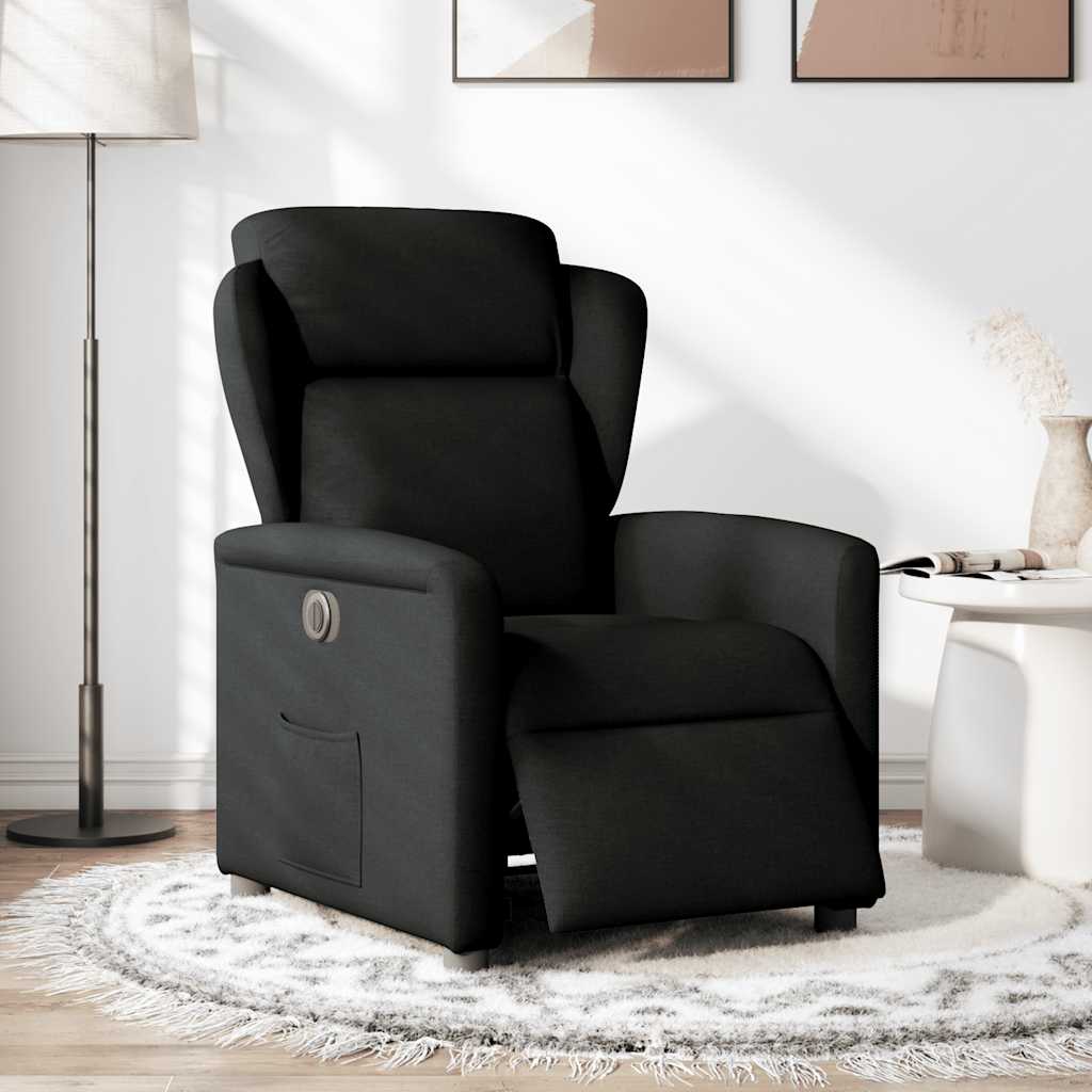 Fauteuil verstelbaar elektrisch stof zwart is nu te koop bij PeponiXL, paradijselijk wonen!
