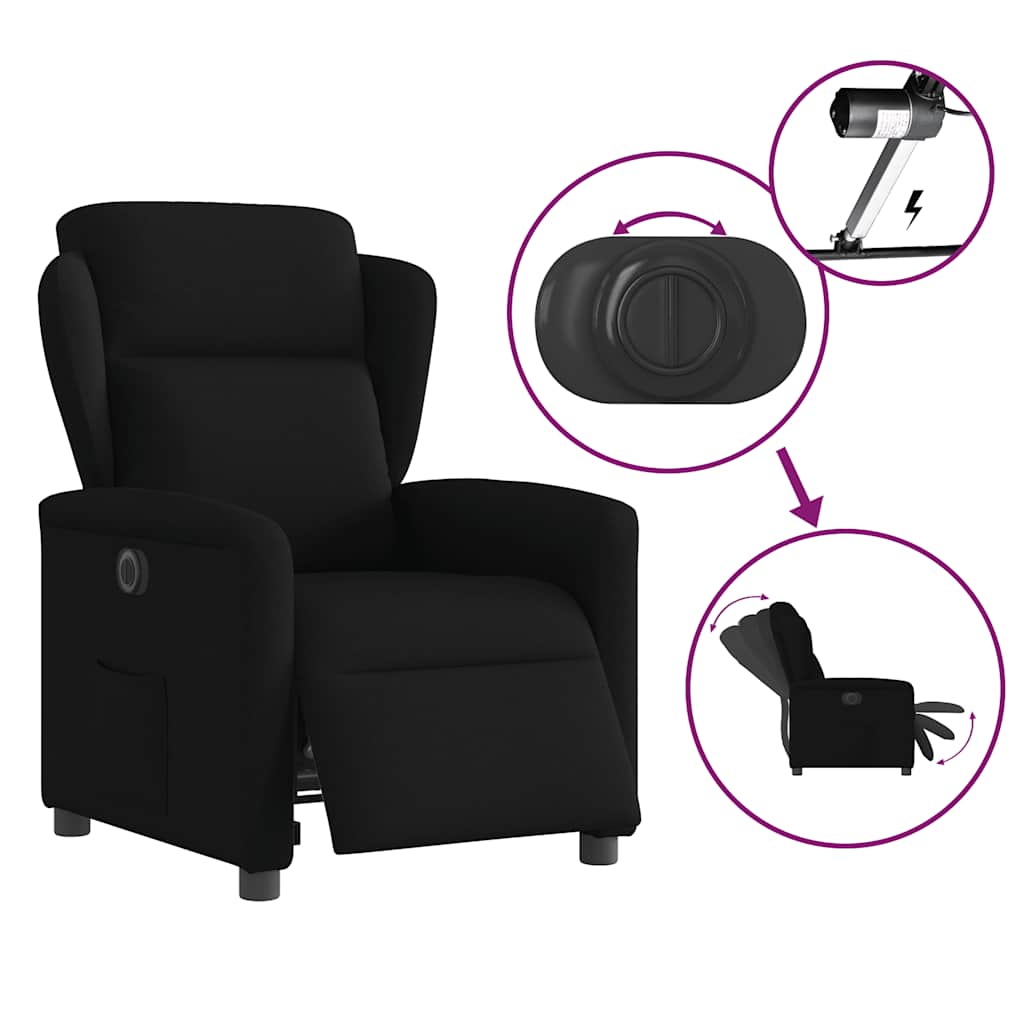 Fauteuil verstelbaar elektrisch stof zwart is nu te koop bij PeponiXL, paradijselijk wonen!