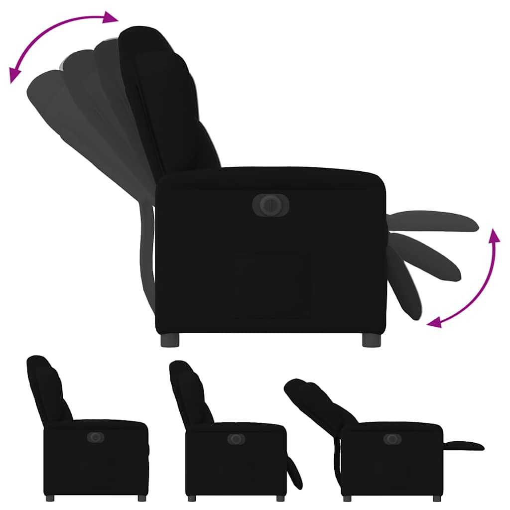 Fauteuil verstelbaar elektrisch stof zwart is nu te koop bij PeponiXL, paradijselijk wonen!