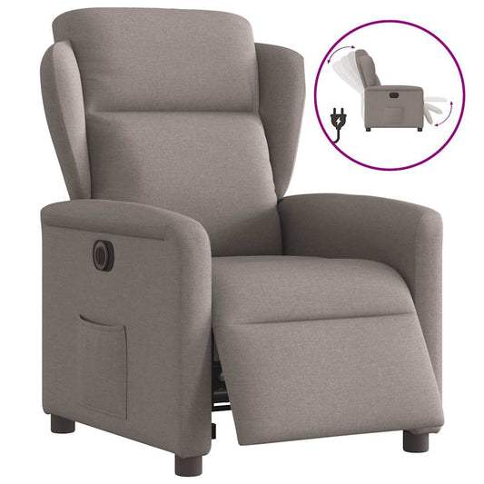 Fauteuil verstelbaar elektrisch stof taupe is nu te koop bij PeponiXL, paradijselijk wonen!