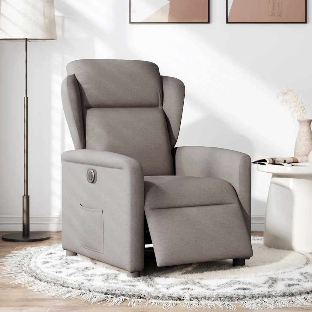 Fauteuil verstelbaar elektrisch stof taupe is nu te koop bij PeponiXL, paradijselijk wonen!