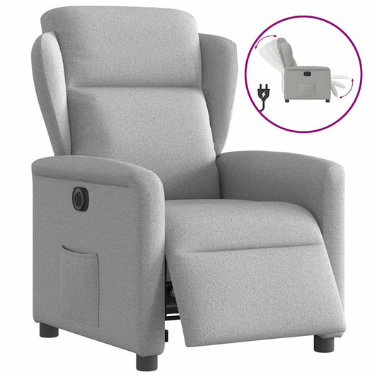 Fauteuil elektrisch verstelbaar stof wolk grijs is nu te koop bij PeponiXL, paradijselijk wonen!