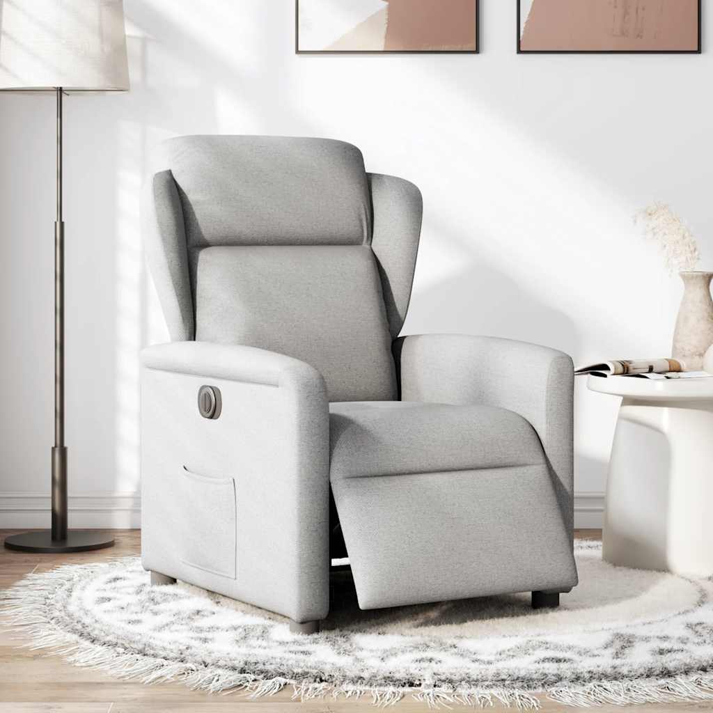 Fauteuil elektrisch verstelbaar stof wolk grijs is nu te koop bij PeponiXL, paradijselijk wonen!