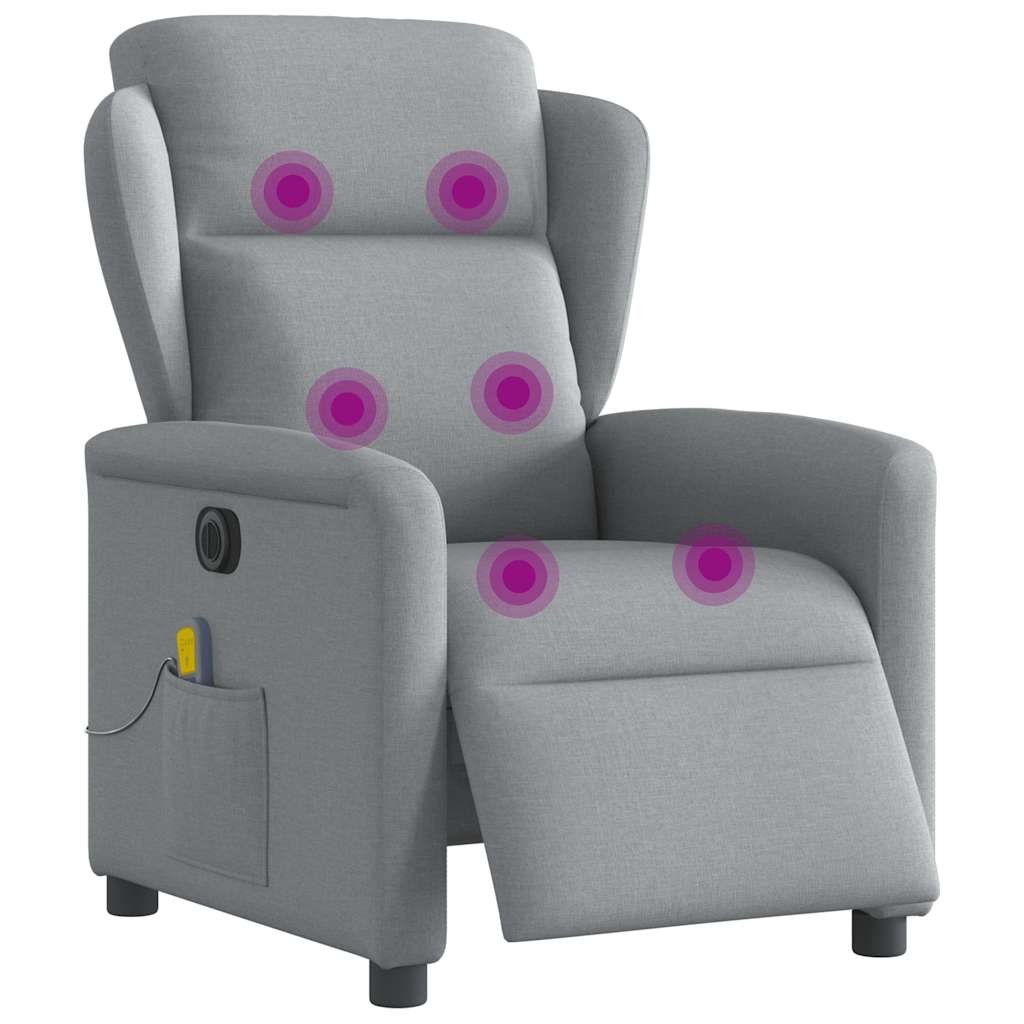 Massagestoel elektrisch verstelbaar stof lichtgrijs is nu te koop bij PeponiXL, paradijselijk wonen!