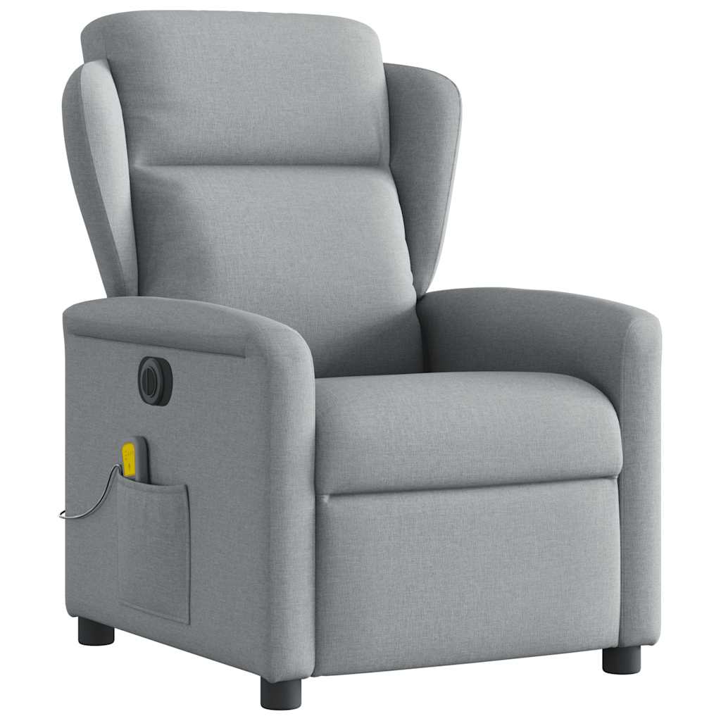 Massagestoel elektrisch verstelbaar stof lichtgrijs is nu te koop bij PeponiXL, paradijselijk wonen!
