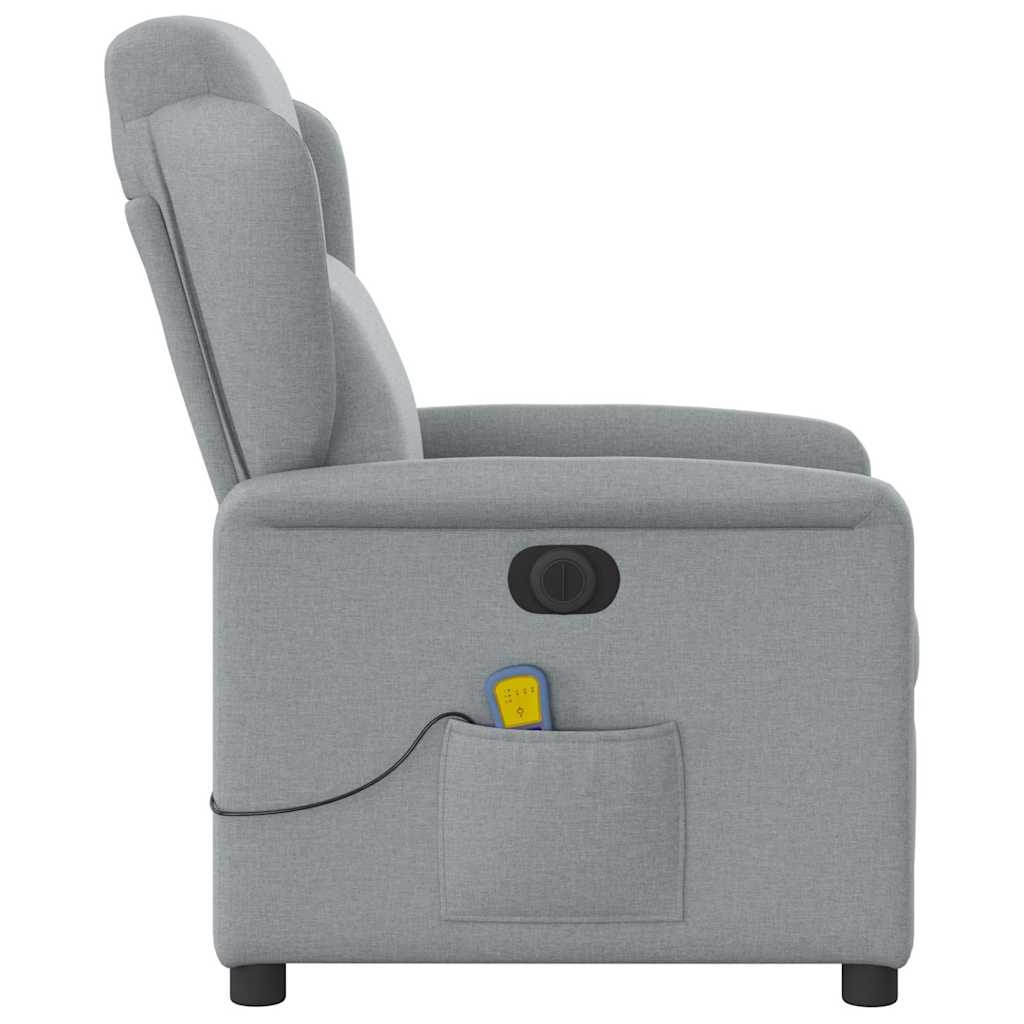 Massagestoel elektrisch verstelbaar stof lichtgrijs is nu te koop bij PeponiXL, paradijselijk wonen!