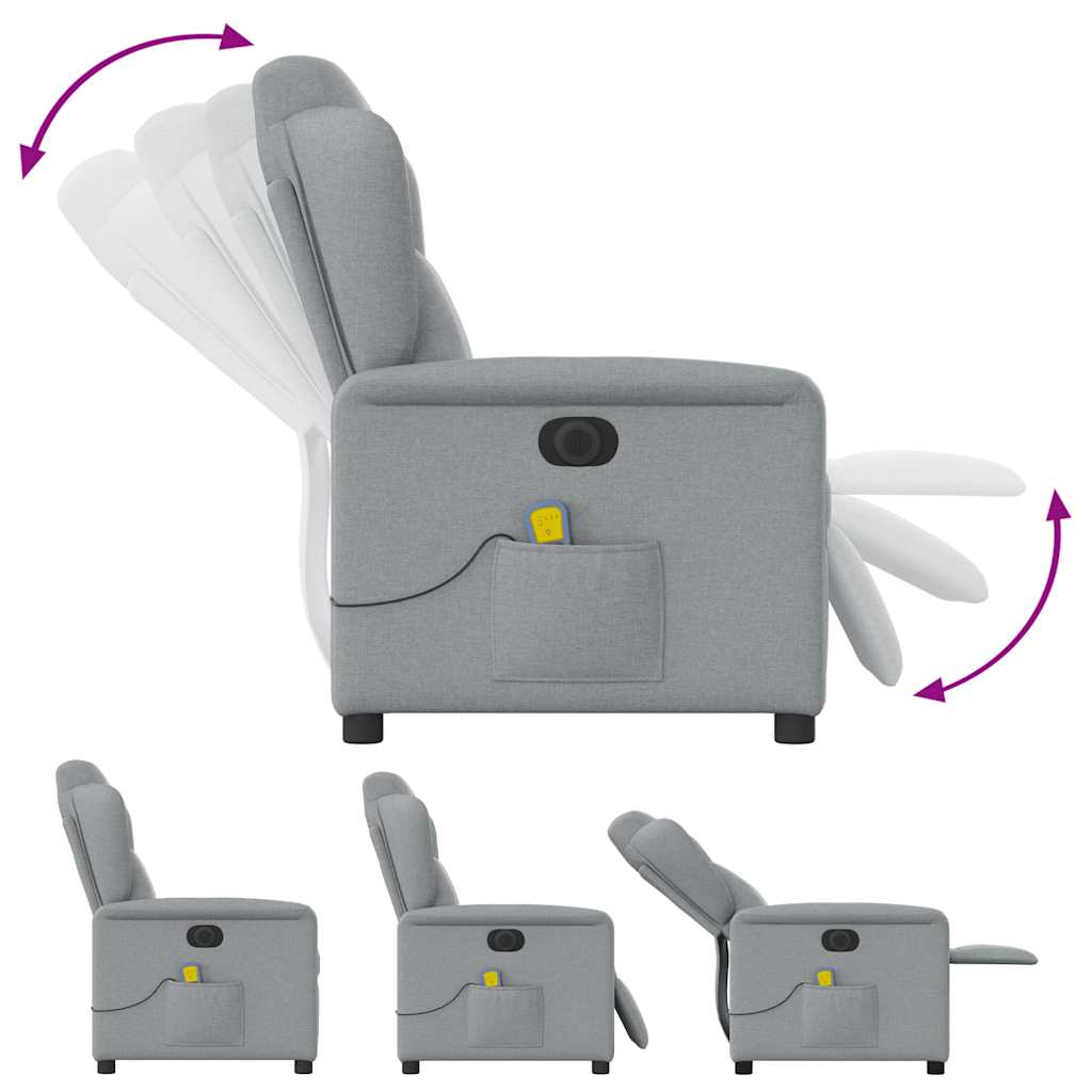 Massagestoel elektrisch verstelbaar stof lichtgrijs is nu te koop bij PeponiXL, paradijselijk wonen!