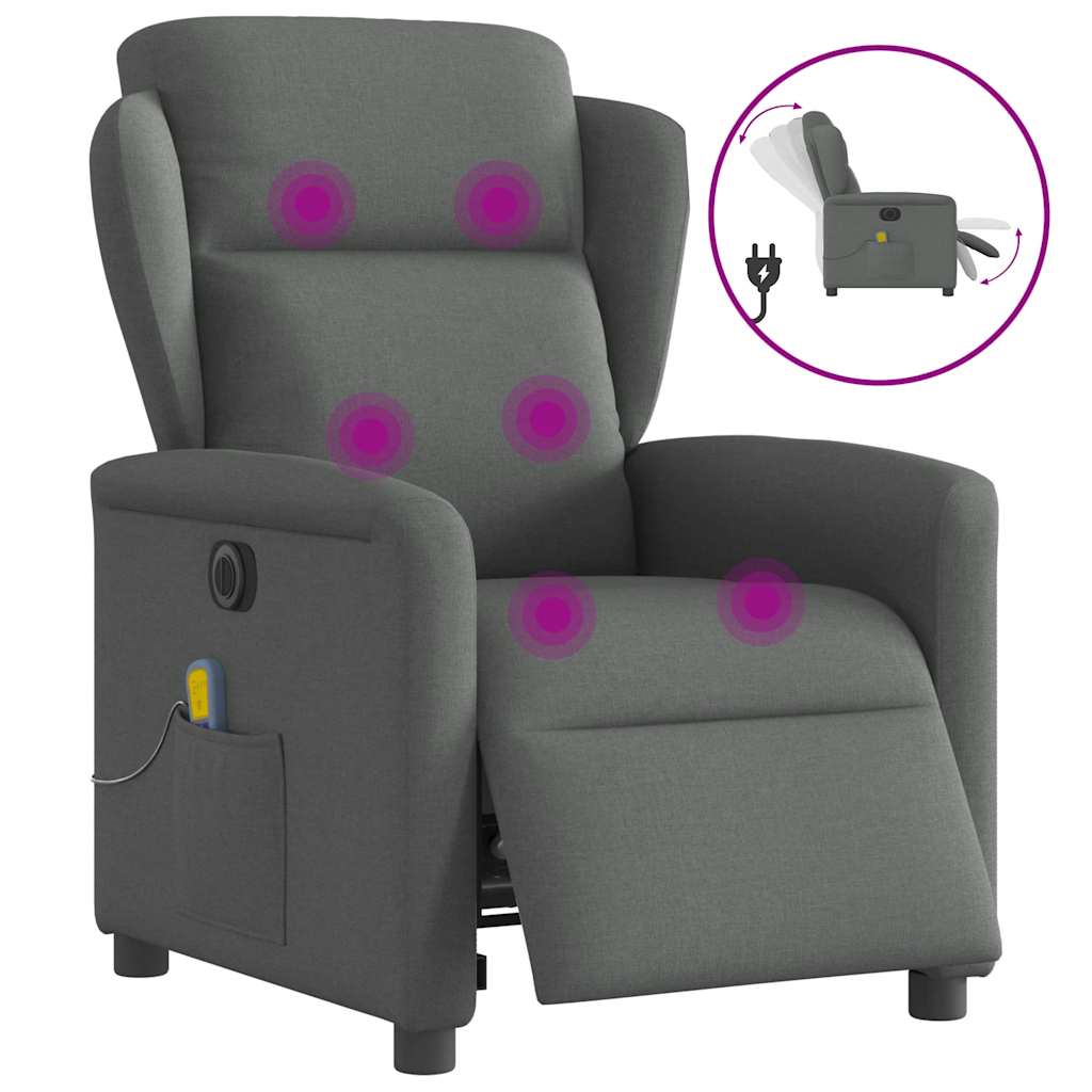 Massagestoel elektrisch verstelbaar stof donkergrijs is nu te koop bij PeponiXL, paradijselijk wonen!