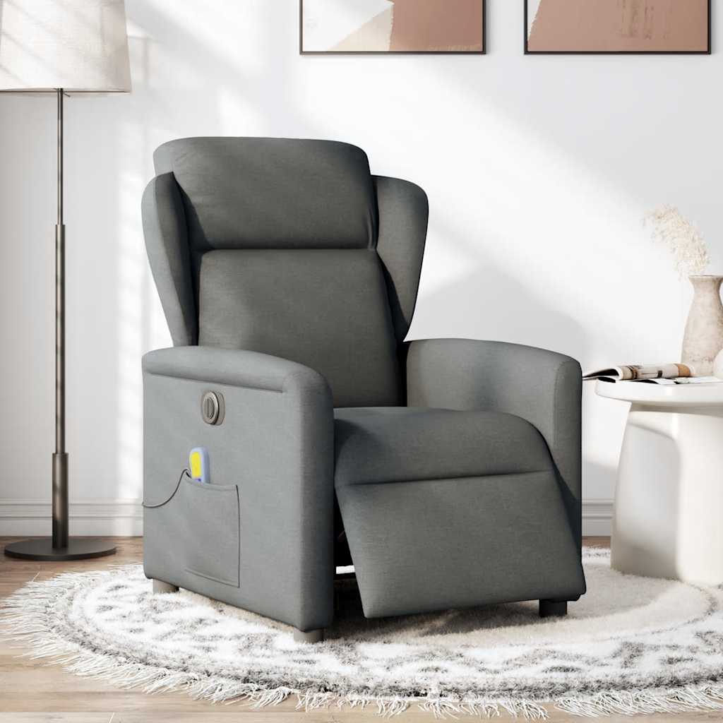 Massagestoel elektrisch verstelbaar stof donkergrijs is nu te koop bij PeponiXL, paradijselijk wonen!