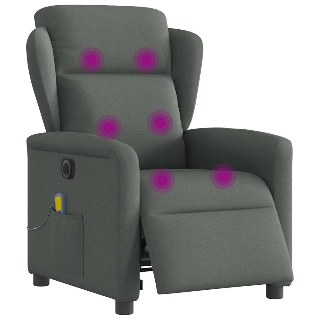 Massagestoel elektrisch verstelbaar stof donkergrijs is nu te koop bij PeponiXL, paradijselijk wonen!