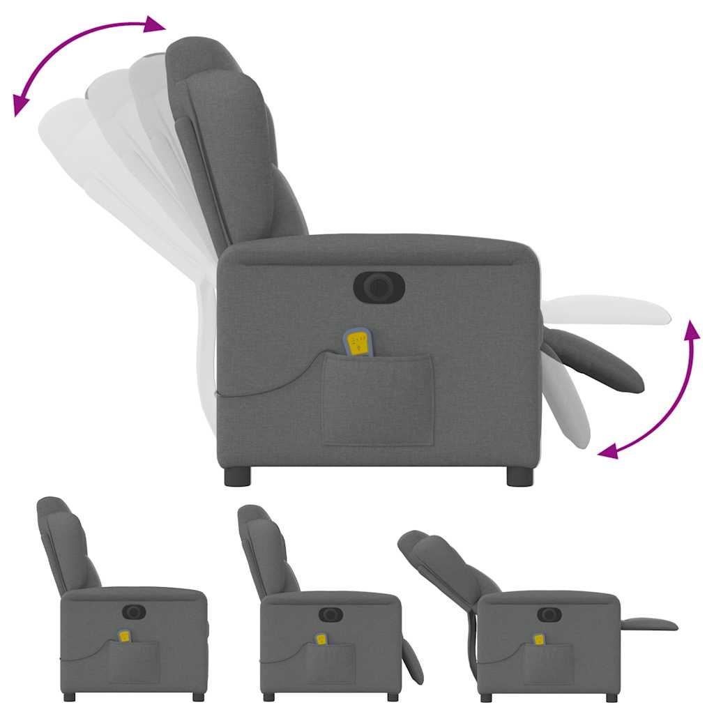 Massagestoel elektrisch verstelbaar stof donkergrijs is nu te koop bij PeponiXL, paradijselijk wonen!