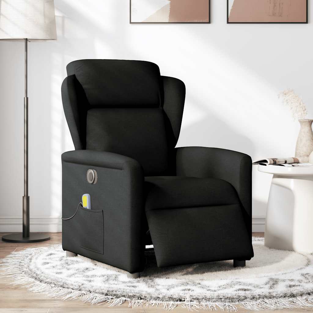 Massagestoel elektrisch verstelbaar stof zwart is nu te koop bij PeponiXL, paradijselijk wonen!