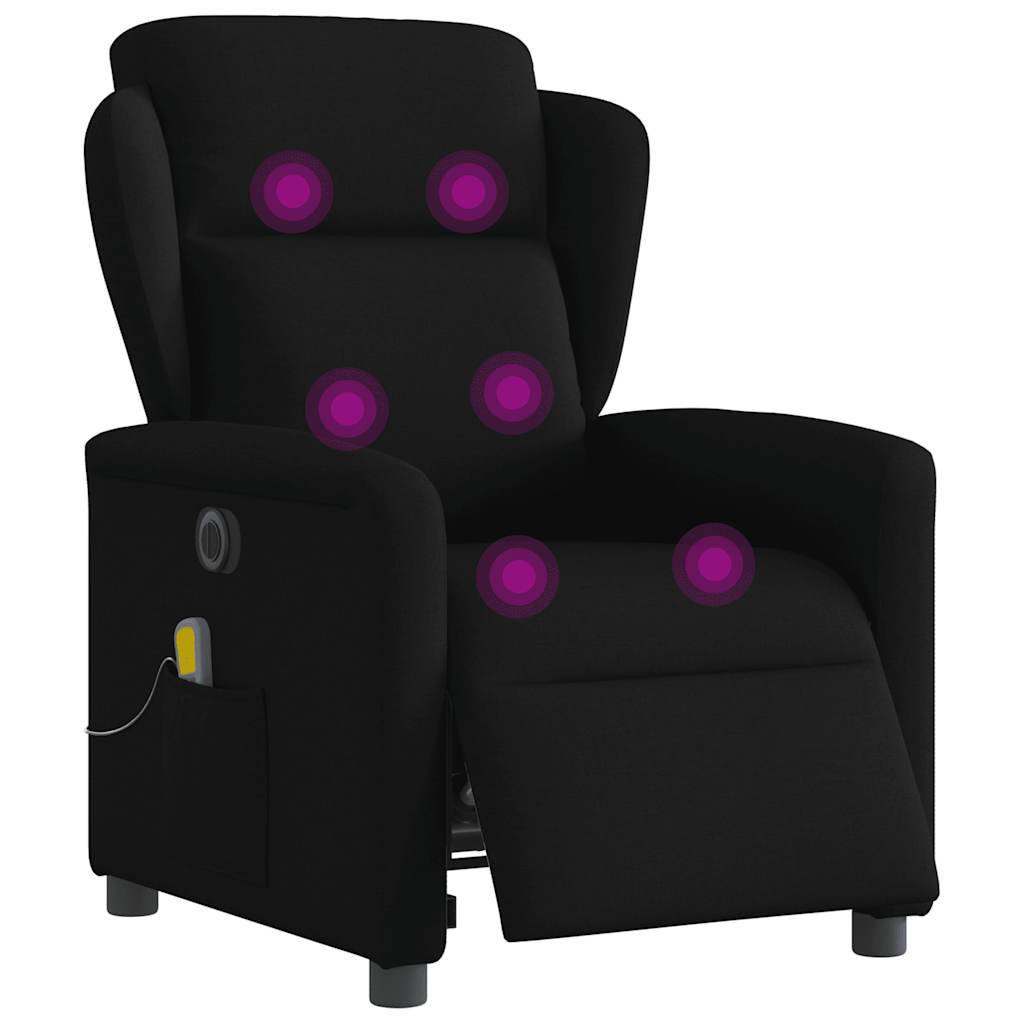 Massagestoel elektrisch verstelbaar stof zwart is nu te koop bij PeponiXL, paradijselijk wonen!