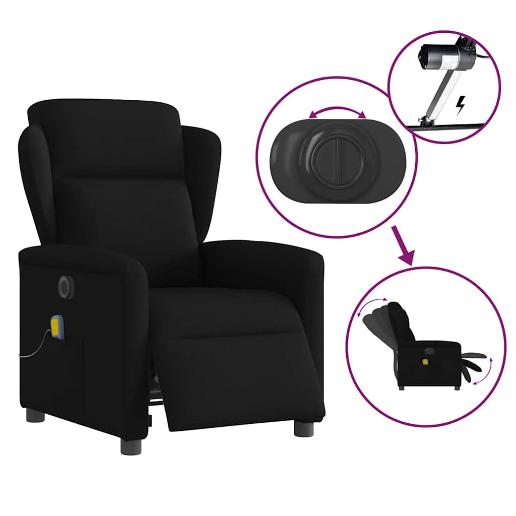 Massagestoel elektrisch verstelbaar stof zwart is nu te koop bij PeponiXL, paradijselijk wonen!