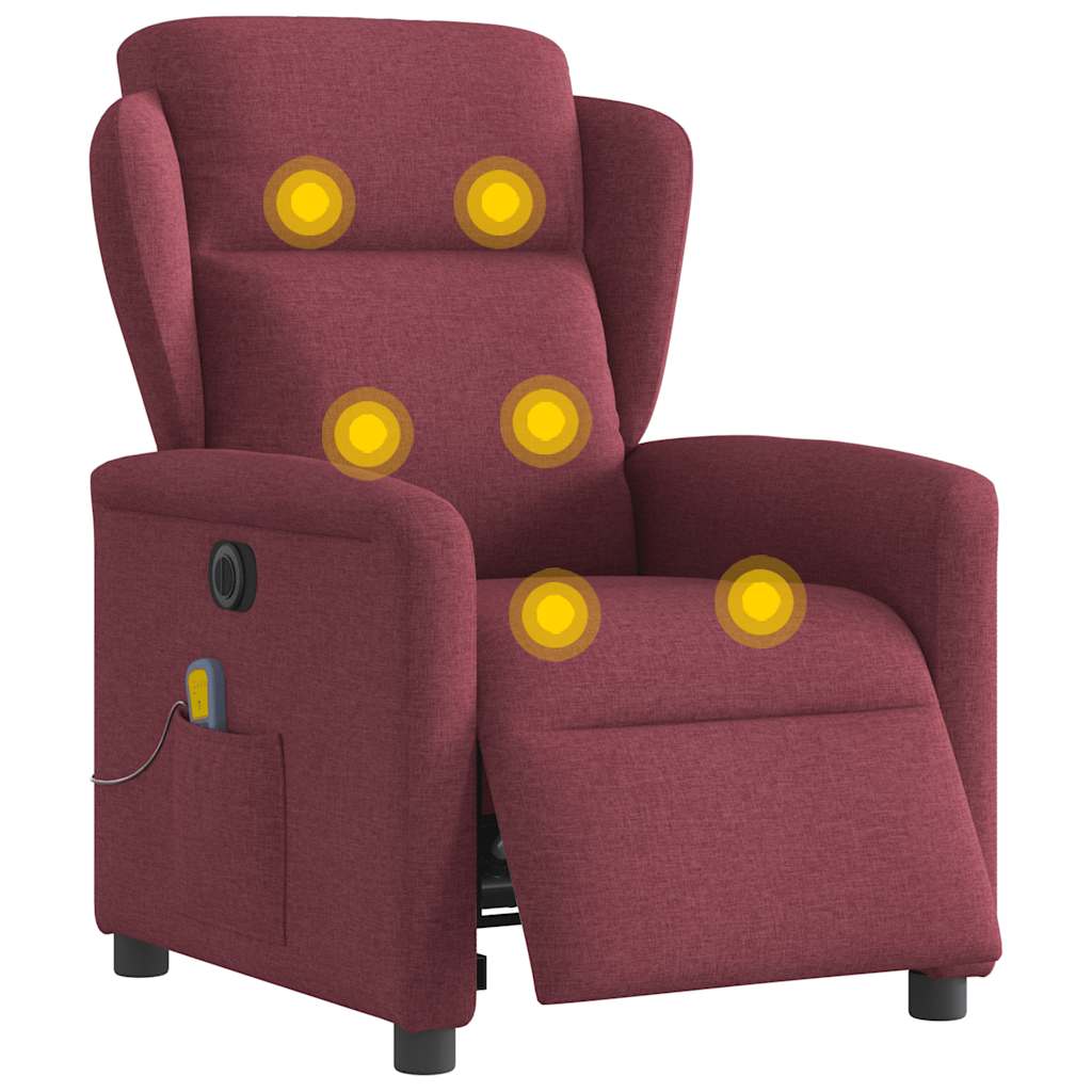 Massagestoel elektrisch verstelbaar stof wijnrood is nu te koop bij PeponiXL, paradijselijk wonen!