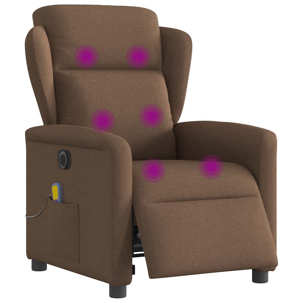 Massagestoel elektrisch verstelbaar stof bruin is nu te koop bij PeponiXL, paradijselijk wonen!