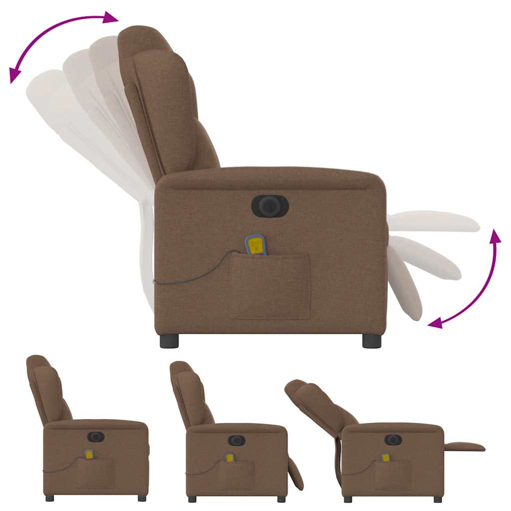 Massagestoel elektrisch verstelbaar stof bruin is nu te koop bij PeponiXL, paradijselijk wonen!