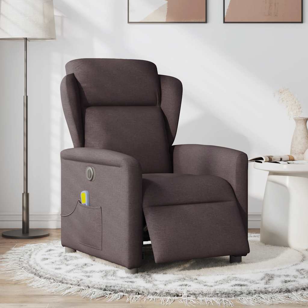 Massagestoel elektrisch verstelbaar stof donkerbruin is nu te koop bij PeponiXL, paradijselijk wonen!