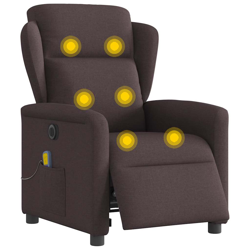 Massagestoel elektrisch verstelbaar stof donkerbruin is nu te koop bij PeponiXL, paradijselijk wonen!