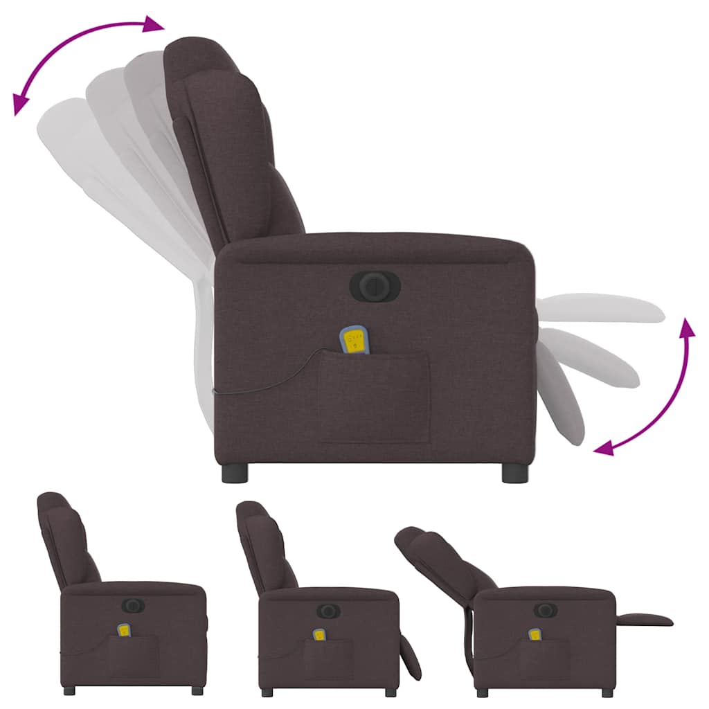 Massagestoel elektrisch verstelbaar stof donkerbruin is nu te koop bij PeponiXL, paradijselijk wonen!