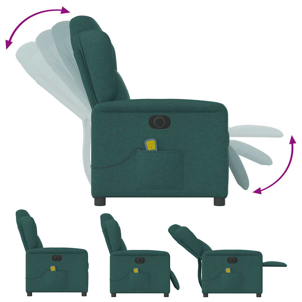 Massagestoel elektrisch verstelbaar stof donkergroen is nu te koop bij PeponiXL, paradijselijk wonen!