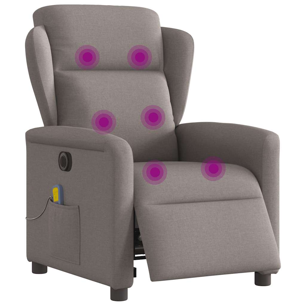 Massagestoel elektrisch verstelbaar stof taupe is nu te koop bij PeponiXL, paradijselijk wonen!